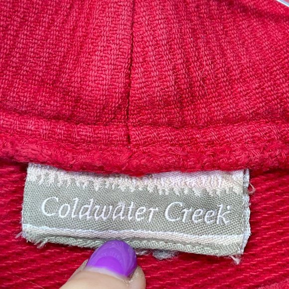 Vintage COLDWATER CREEK XXL Red Y2K Faded Snowflake Holiday Half Zip Sweater - Picture 7 of 11